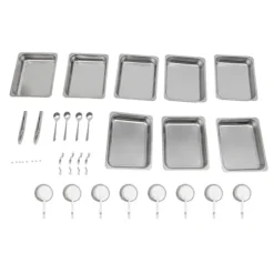 Tilbehør Til Madservering>Chafing Dish Buffetvarmer - Sæt - 4-pak - 9 L - 53 x 33,5 cm - Højde 30 cm - Til ca. 10 personer - Lysegrå