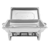 Madopvarmere>Chafing dish buffetvarmer, rektangulær 9 L, rustfrit stål, sølv