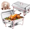 Tilbehør Til Madservering>Chafing Dish, Rustfrit Stål, 8 Quart Kapacitet,rosaguld