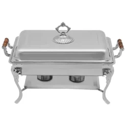 Tilbehør Til Madservering>Chafing Dish, Rustfrit Stål, 2,38 Gallon, Justerbar Opvarmning, Holdbar Design, Egnet til Begivenheder