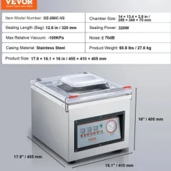 Vakuumpakkere>Chamber Vakuumforsegler, Premium Vakuumeffekt, Alsidige Anvendelser,DZ-260C