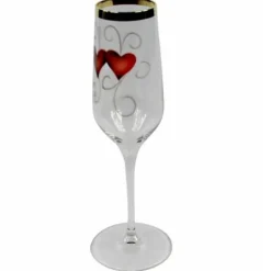 Champagne Glass Golden Ink Heart, 2-pack - Nybro