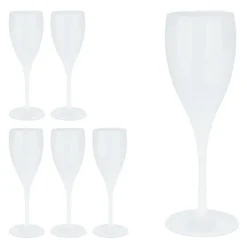 Champagneglas sæt, 19x6,5 cm, Hvid New