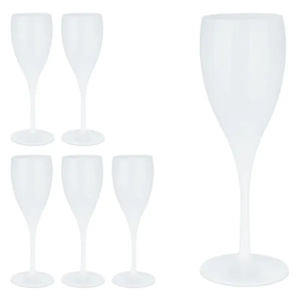 Champagneglas sæt, 19x6,5 cm, Hvid New