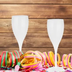 Champagneglas sæt, 19x6,5 cm, Hvid New