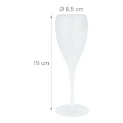 Champagneglas sæt, 19x6,5 cm, Hvid New