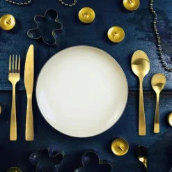 Charbon BESTIKSÆT 16 stk lys guld TIL 4 PERSONER Discount