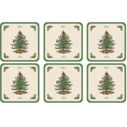 Bordskånere Til Glas>Christmas Tree Coasters, 6-pack - Spode