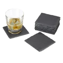 Bordskånere Til Glas>Coaster-sæt, 0,2x10x10 cm, Grå