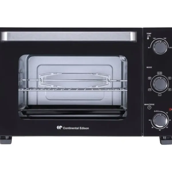 CONTINENTAL EDISON CEMF35B4 - Elektrisk miniugn 35L svart - 1500W - Rotisserie, Naturlig konvektion New