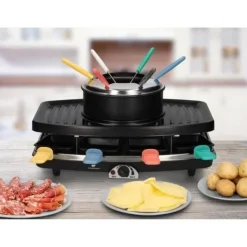 Continental Edison FD12881 Raclette och Fondue 8 personer - Svart Outlet