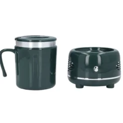 Cooler Warmer Cup Snabbkylning Uppvärmning Enkel kontroll Böjt handtag Halkskyddade kuddar Kaffevärmare för kaffebjörn Flaska Grön