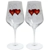 Glas>Crystal Ink Wine Glass Heart 35cl, 2-pack - Nybro