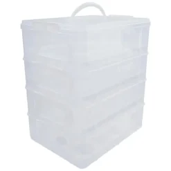 Kagedåser>Cupcake/Muffin-boks - Transportkasse 4 lag - Med håndtag - Stabelbar - Bærbar - Sort