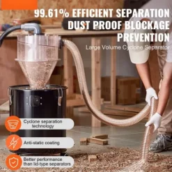Cyclone støvudskiller 4", tankstøvsugerseparator til 50L tank, effektiv støvopsamling, høj kapacitet Sale