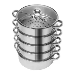 Madlavningsmaskiner>Dampkoger, 5-lags design, opvaskemaskine sikker,Lys Grå