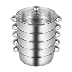 Madlavningsmaskiner>Dampkoger, Stor Kapacitet, Holdbart Rustfrit Stål,Sølv