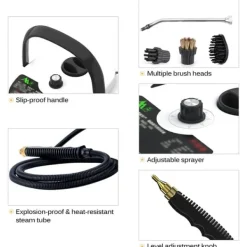 Damprenser - Bærbar Højtryksdamprenser - 2500 W - Tryksat Højtemperaturdamp - 220 V EU-stik - CE-godkendt - Mod Fedt & Pletter - Hvid Online