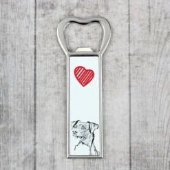 Dansk-svensk landhund - oplukker med hund, personlig køleskabsåbner, unik gave til en mand fra Art-Dog Online