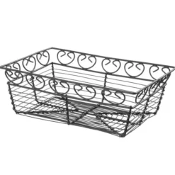 Tilbehør Til Madservering>Dekorativ rektangulær trådkurv til servering af brød - Hendi 425855