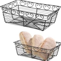 Dekorativ rektangulær trådkurv til servering af brød - Hendi 425855 Outlet