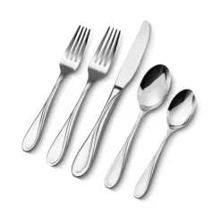 65-dele sølvtøjssæt, rustfrit stål bestik, komplet redskaber til 12 personer, høj kvalitet, holdbart Online