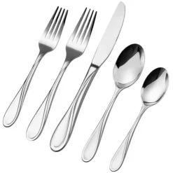 65-dele sølvtøjssæt, rustfrit stål bestik, komplet redskaber til 12 personer, høj kvalitet, holdbart Online