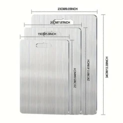 Skærebrætter>3-delt sæt dobbeltsidet skærebræt i rustfrit stål, skimmel- og fugtbestandigt