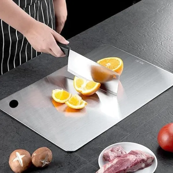 3-delt sæt dobbeltsidet skærebræt i rustfrit stål, skimmel- og fugtbestandigt