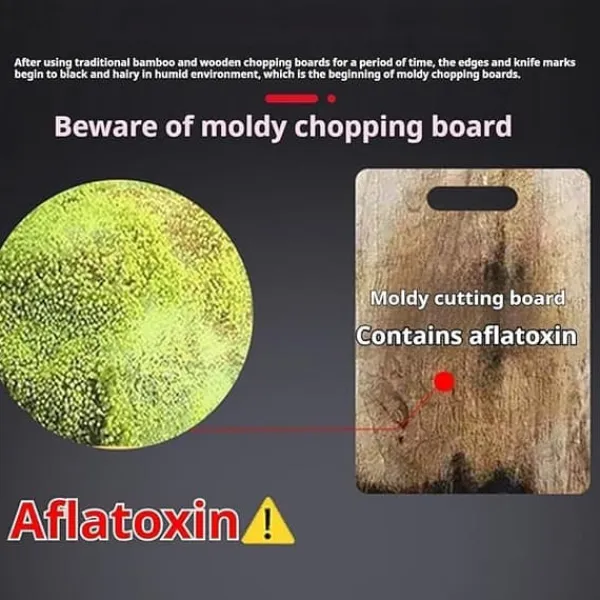 3-delt sæt dobbeltsidet skærebræt i rustfrit stål, skimmel- og fugtbestandigt