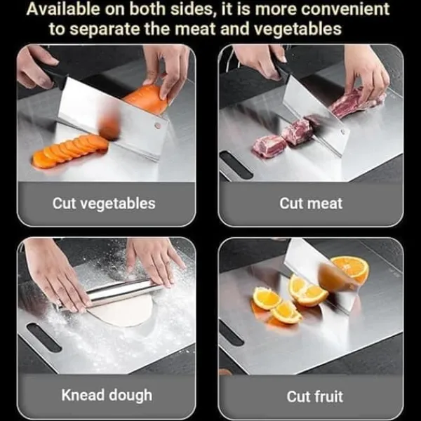 3-delt sæt dobbeltsidet skærebræt i rustfrit stål, skimmel- og fugtbestandigt