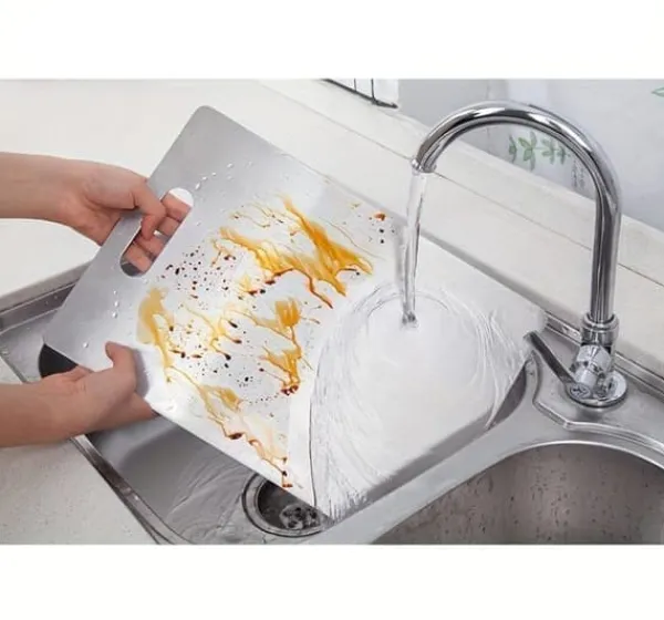 3-delt sæt dobbeltsidet skærebræt i rustfrit stål, skimmel- og fugtbestandigt