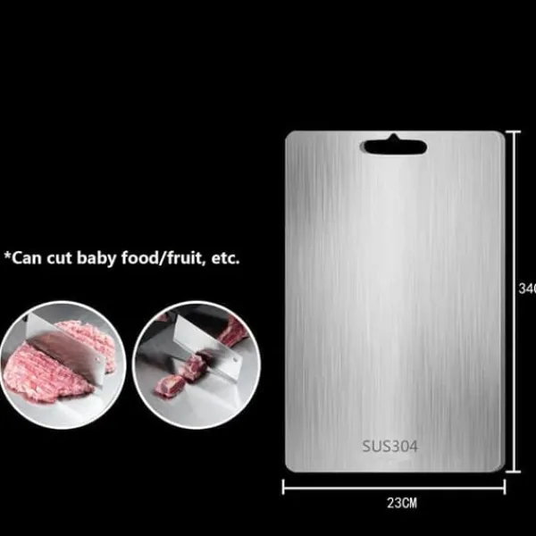 3-delt sæt dobbeltsidet skærebræt i rustfrit stål, skimmel- og fugtbestandigt