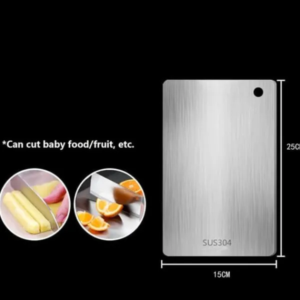 3-delt sæt dobbeltsidet skærebræt i rustfrit stål, skimmel- og fugtbestandigt