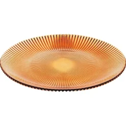 Desserttallerken i ravfarvet glas, 21 cm Hot