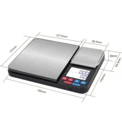 Digital køkkenvægt med dobbelte vejeplader 10 kg/1g og 500g/0,01g Hot