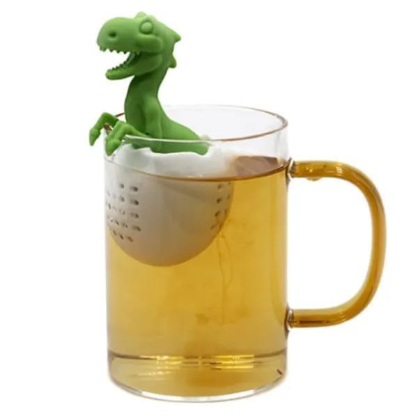 Tefiltre>dinosaurformet tefilter silikone te-infuser varmebestandig dejlig baby dinosaurformet te-infuser tesi