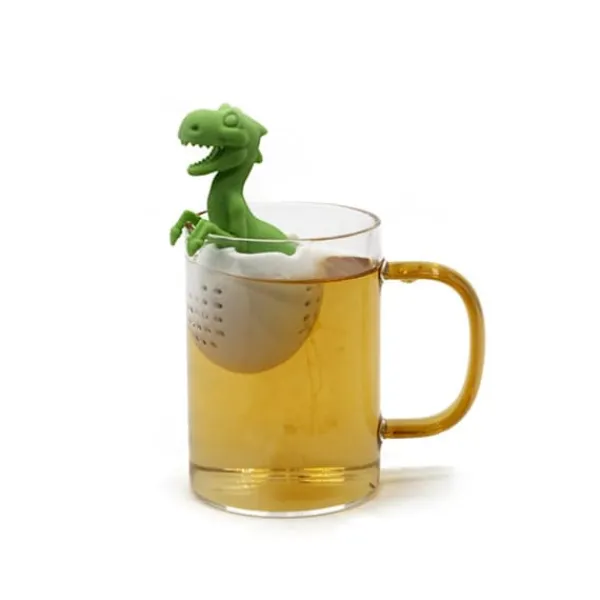 Tefiltre>Dinosaurformet Tefilter Silikone Teinfuser Genanvendelig Teposesi