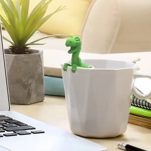 Tefiltre>Dinosaurformet Tefilter Silikone Teinfuser Genanvendelig Teposesi