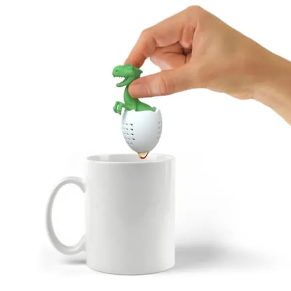 Tefiltre>Dinosaurformet Tefilter Silikone Teinfuser Genanvendelig Teposesi