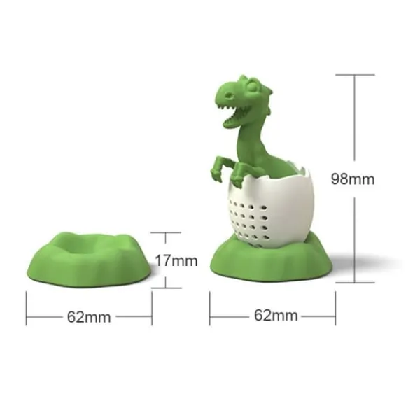 Tefiltre>Dinosaurformet Tefilter Silikone Teinfuser Genanvendelig Teposesi