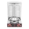Döner Kebab/Shawarma Grill - Vertikal Gasgrill - Automatisk Rotation - 2 Brændere - Drejeknap-styring - Professionel - Sølv Sale