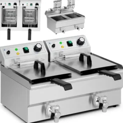 Dobbelt to-kammer frituregryde 2 x 11 l 6000 W Hot