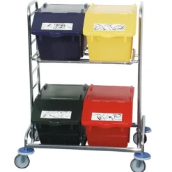 Affaldssorteringsspande>Dobbeltdækker affaldssorteringsbeholder - blå, 45L