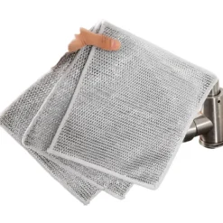 Dobbeltlags vaskeklude i rustfrit stål - 5 stk Hot