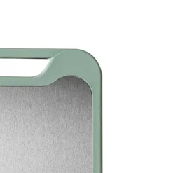 Dobbeltsidet Køkken Skærebræt 304 Rustfrit Stål Skærebræt til Køkken Kød Grøntsager Frugt Fisk Ost Grøn Lille Størrelse