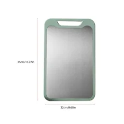 Dobbeltsidet Køkken Skærebræt 304 Rustfrit Stål Skærebræt til Køkken Kød Grøntsager Frugt Fisk Ost Grøn Lille Størrelse