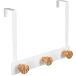 Dørbøjle, hvid / bambus - 3 kroge Online