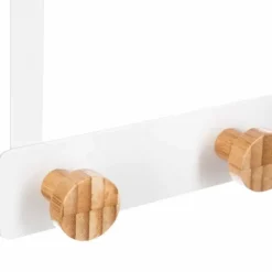 Dørbøjle, hvid / bambus - 3 kroge Online
