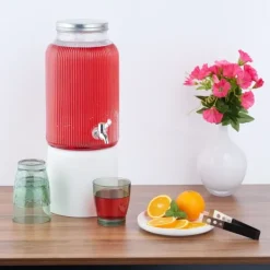 Drikkevareautomater>Drikkeautomat, Riflet Glas, 30x18,5x24 cm, Transparent